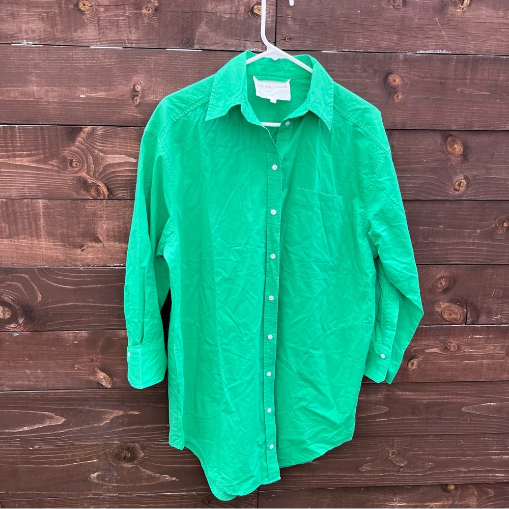 The Bali Tailor Green Riley Shirt Dress